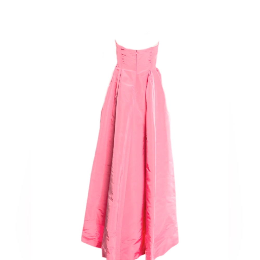 ○$7,500 OSCAR DE LA RENTA PINK SILK PLEADED RUNWAY GOWN US 10 L - Picture 3 of 10